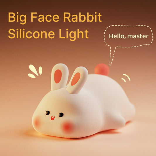 Meet Your New Cozy Companion: The Big Face Rabbit Silicone Tap Light