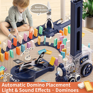 电动多米诺骨牌火车玩具